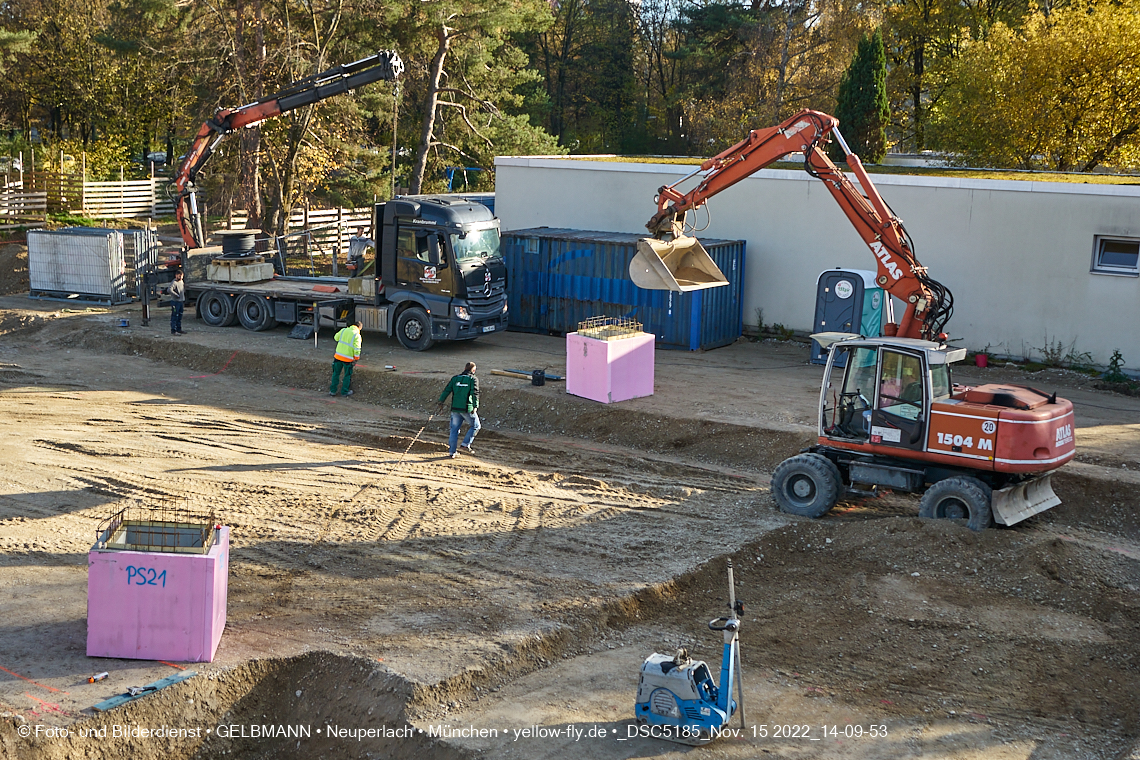 15.11.2022 - Baustelle an der Quiddestraße Haus für Kinder in Neuperlach